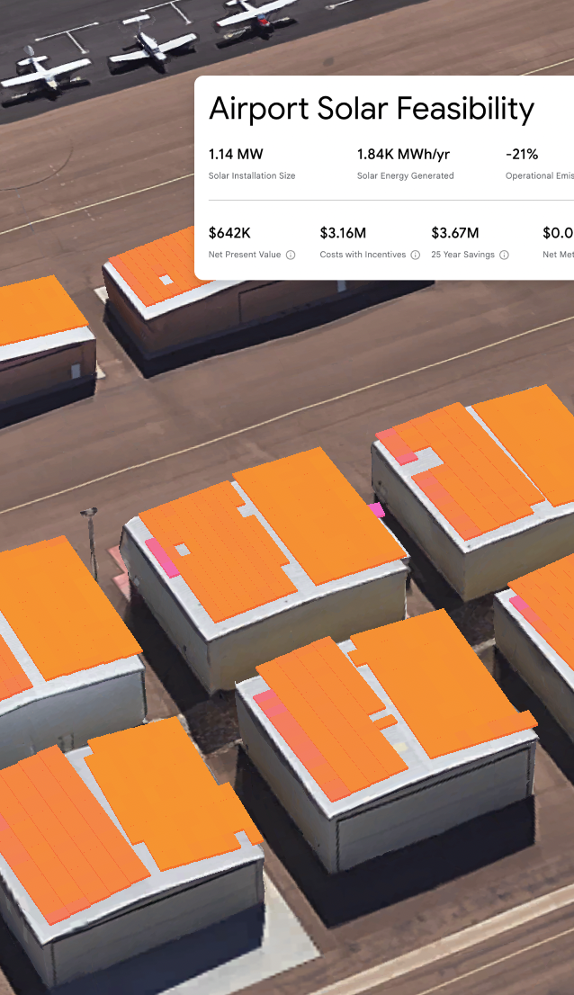 Heatmap of building roofs for solar panel placement