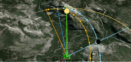 Satellite map with different locations highlighted