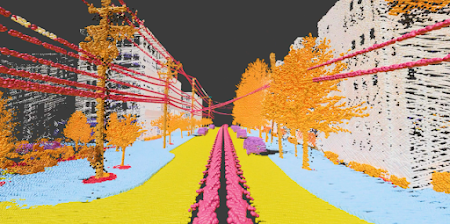 A digital map highlighting urban infrastructure