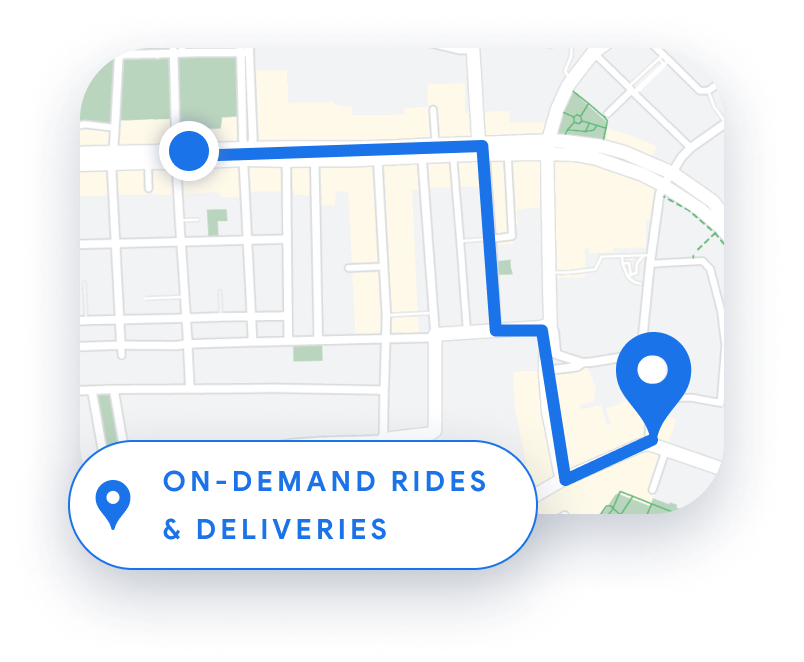 Livreur à scooter, avec un itinéraire indiqué sur une carte