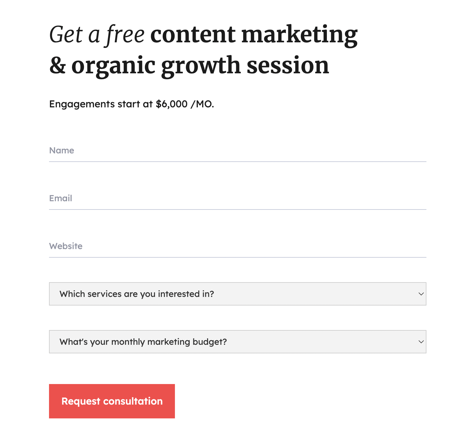 web contact form