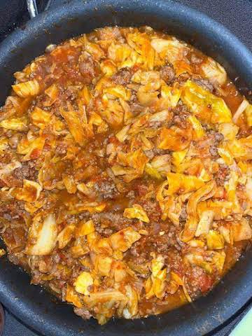 Ground Beef, Cabbage, and Marinara