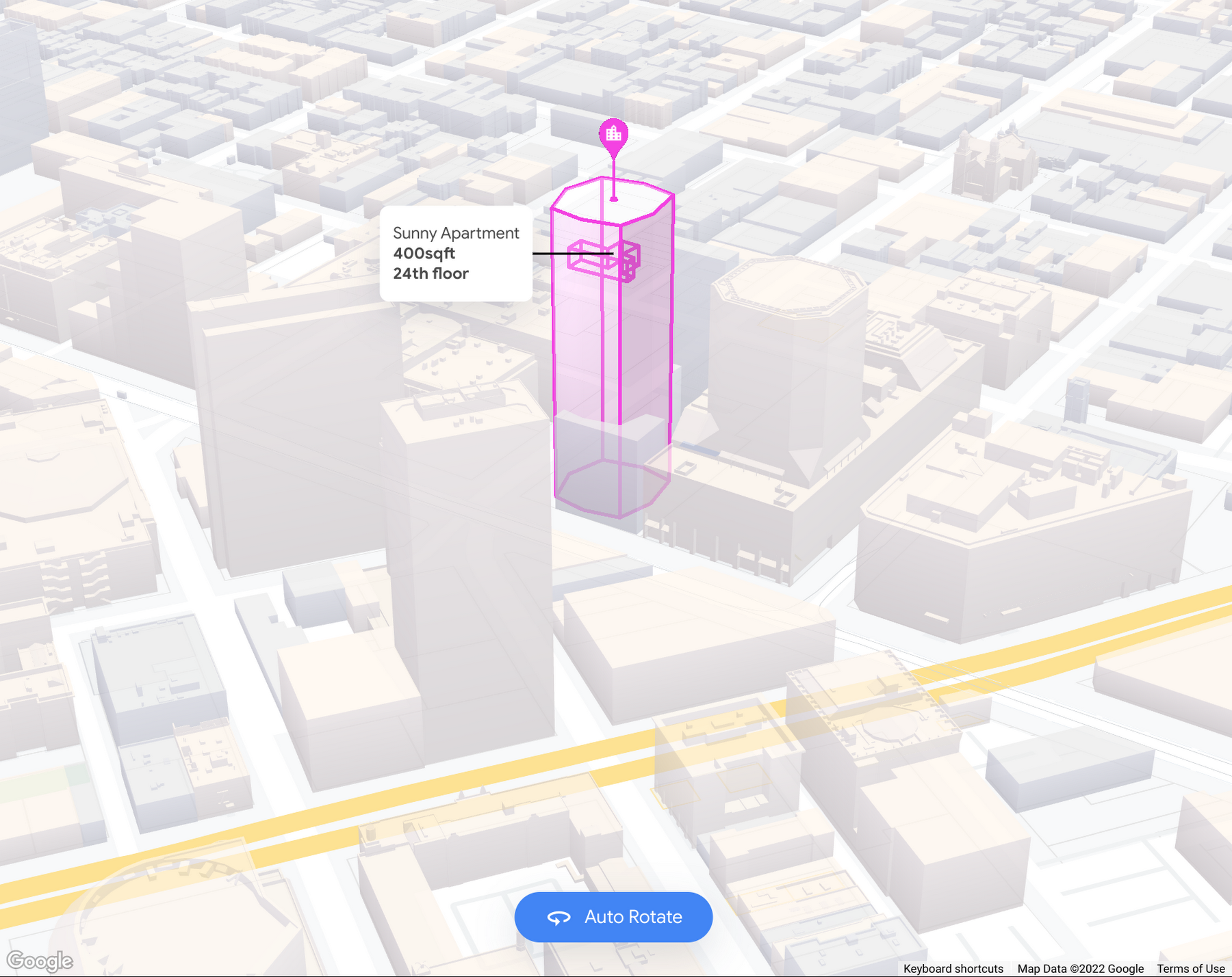 An apartment building being added to a Google Maps view. 