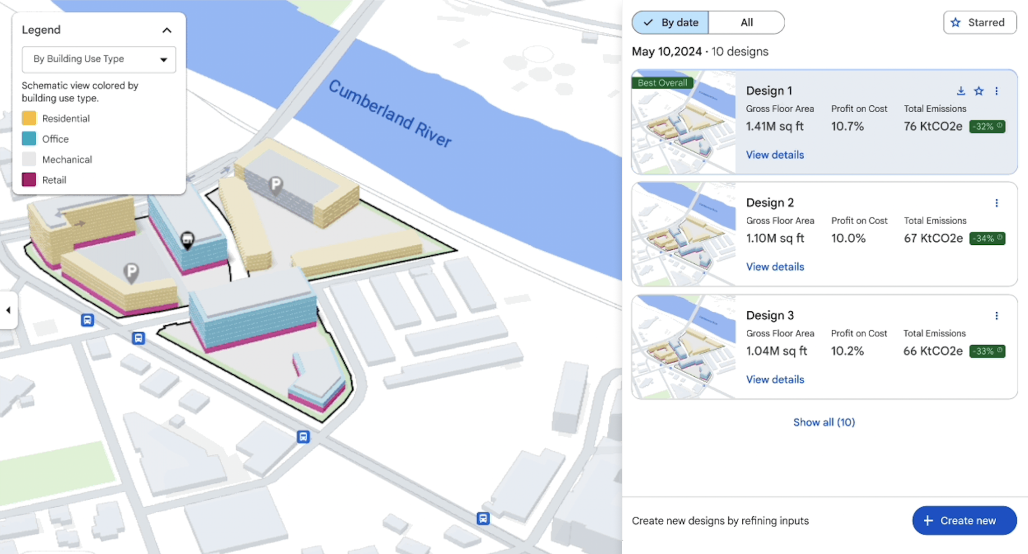 Digital map with three different design options 