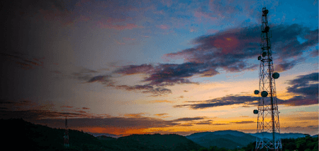 A satellite tower in the mountains