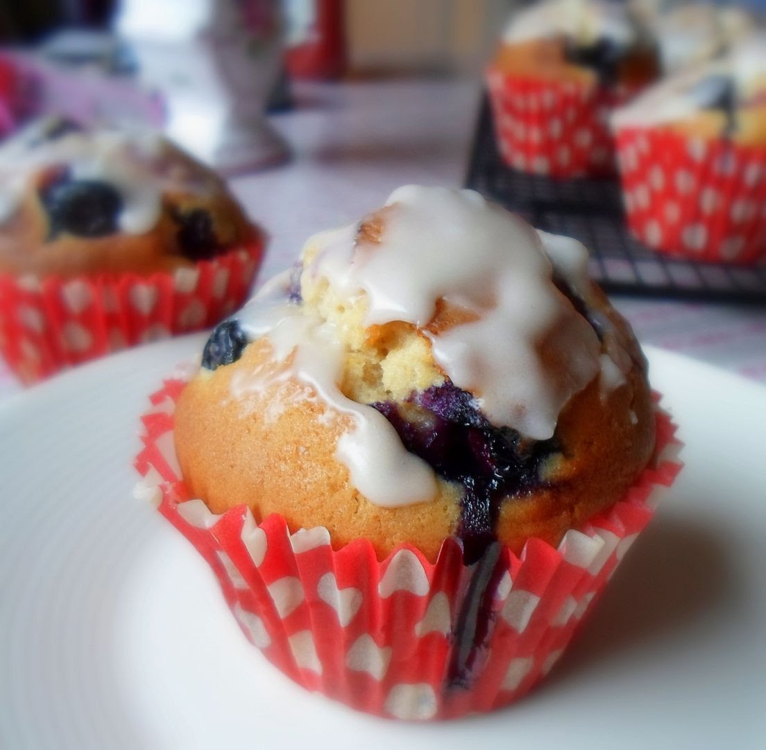 Glazed Blueberry Muffins