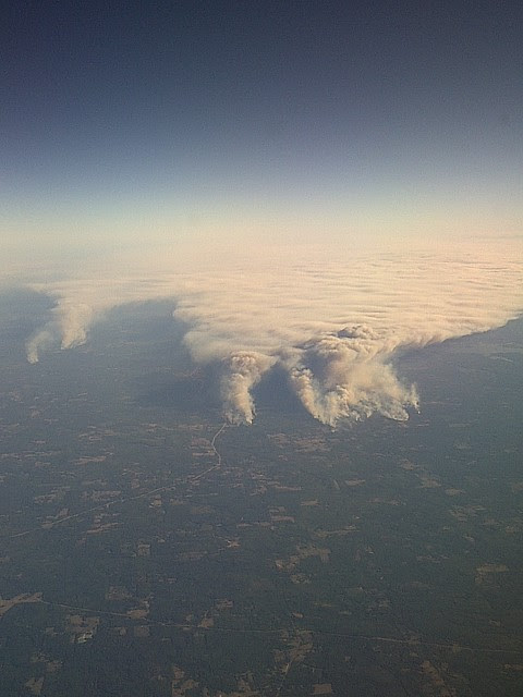 Fires over east Texas