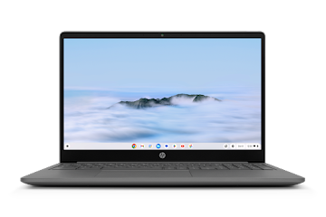 Un dispositivo HP Chromebook Plus15a pulgadas de frente