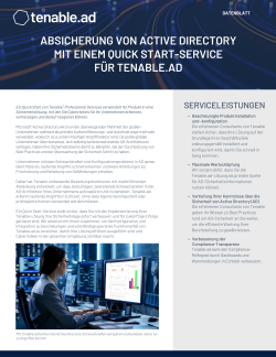 Quick Start-Service für Tenable Identity Exposure