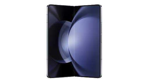 Rengarenk ekranıyla yarı katlanmış Samsung Galaxy Z Fold5.