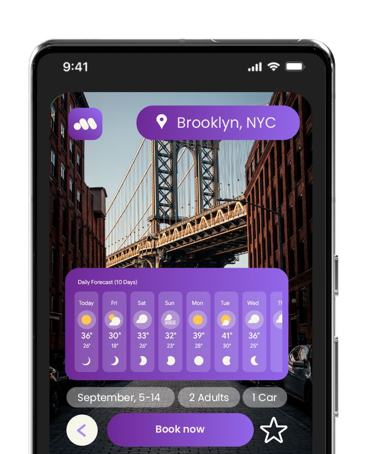 Weather API travel app