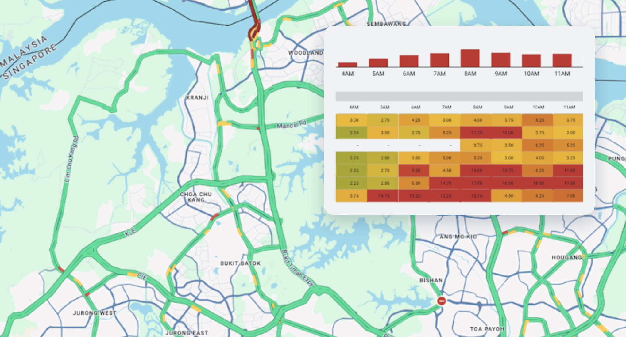 2D city map with traffic accident data overlay